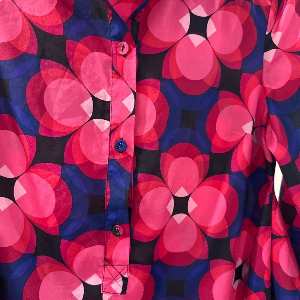 Trina Turk Floral Front Tite Shirtdress (Approx. M/L) - Picture 6 of 12